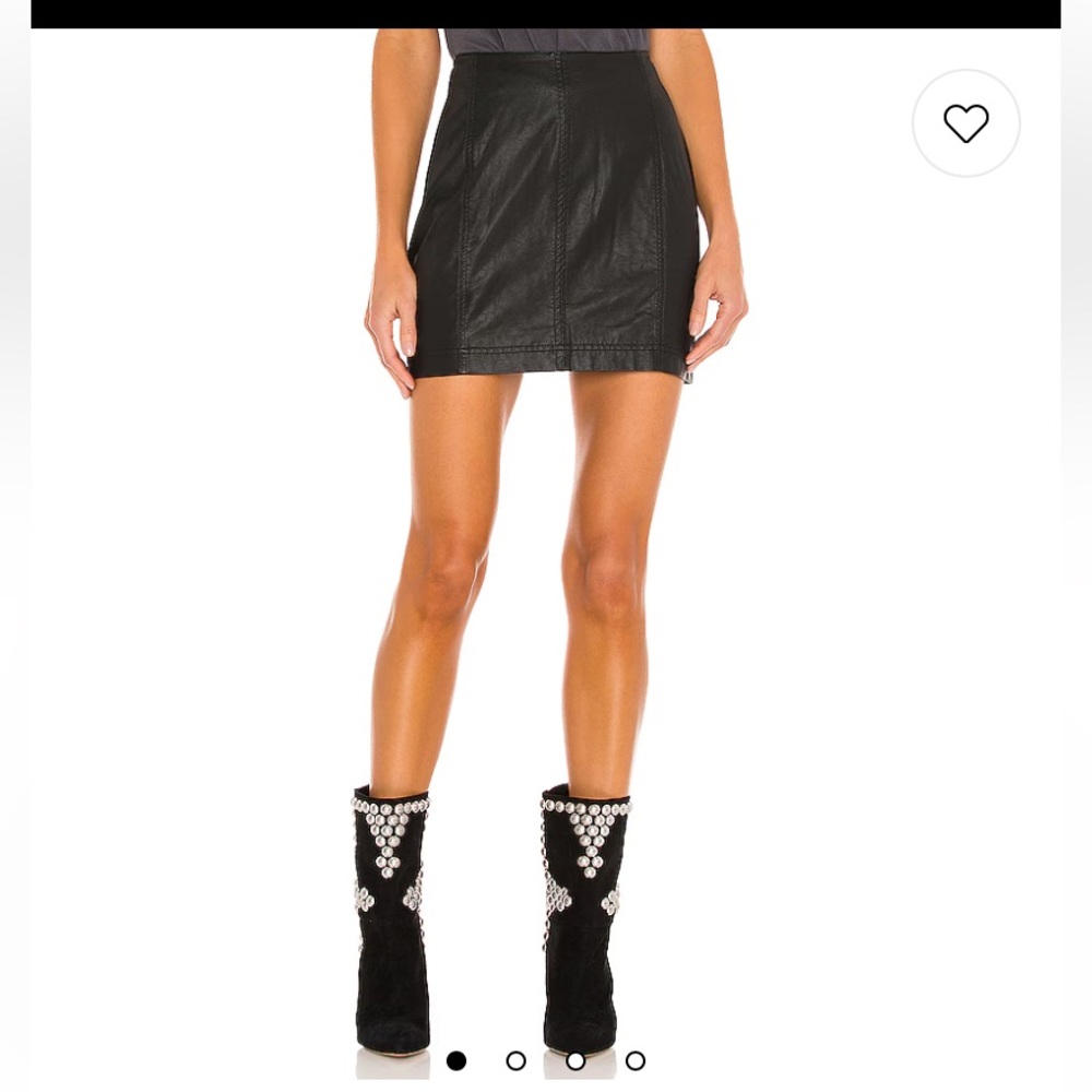 Free People Faux Leather Mini Skirt